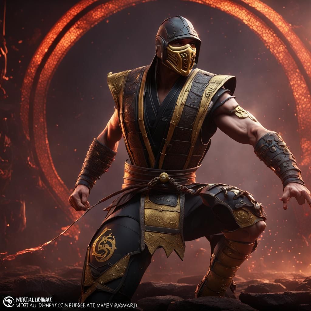 Disney Style Mortal Kombat Scorpion Art
