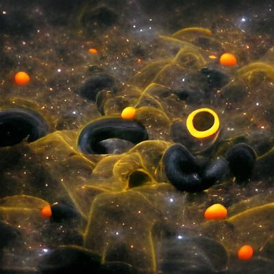 Black Abyss with Yellow-Orange Rings