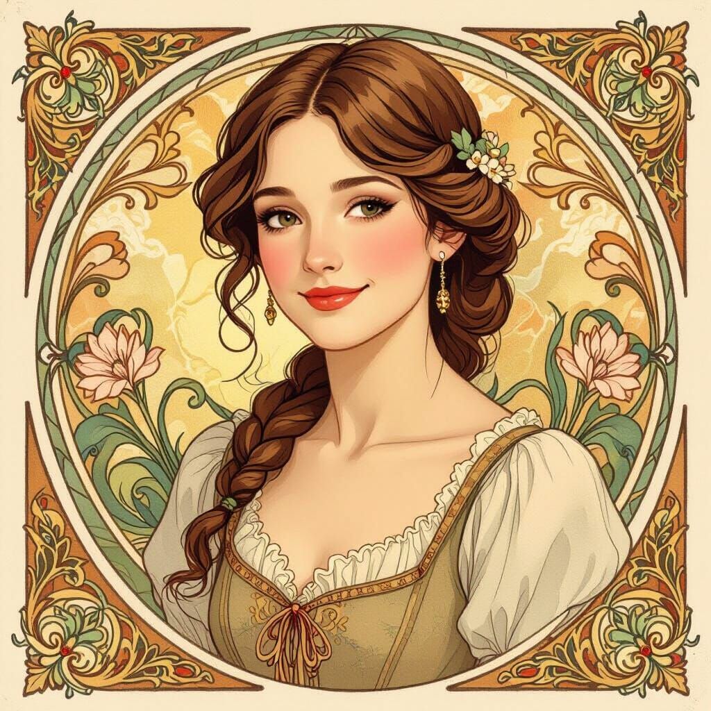 ISFJ Personality as Alphonse Mucha-Style Artwork