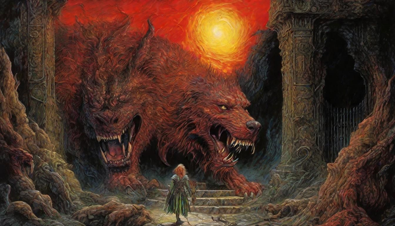 Macabre Valkyrie and Hellhound at Hell's Gates