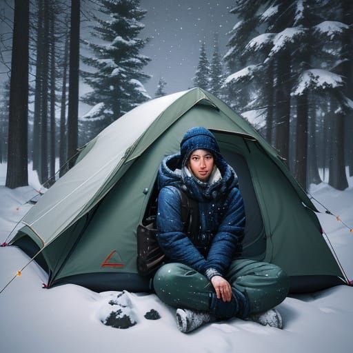 Warm Winter Scene in Hyperrealistic Style