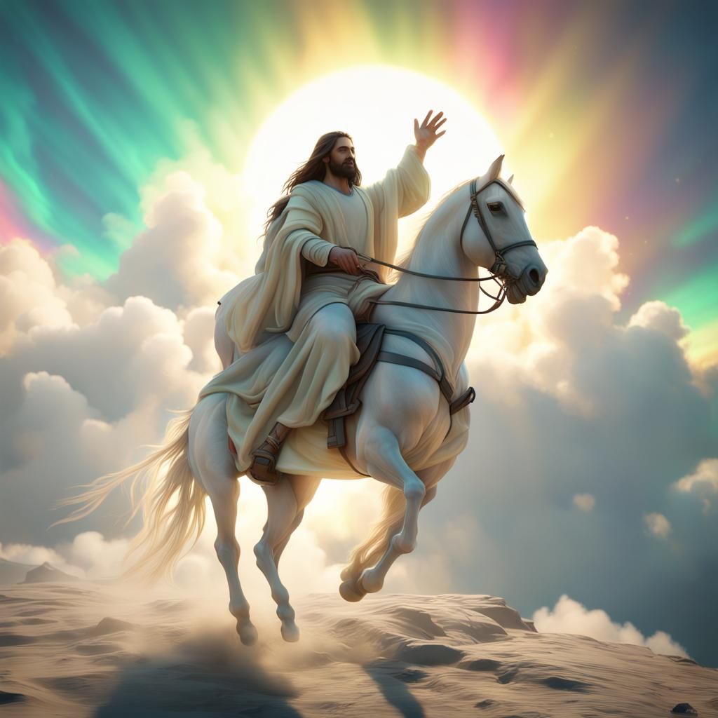 Jesus on White Horse in Cyberparadise: Game Art