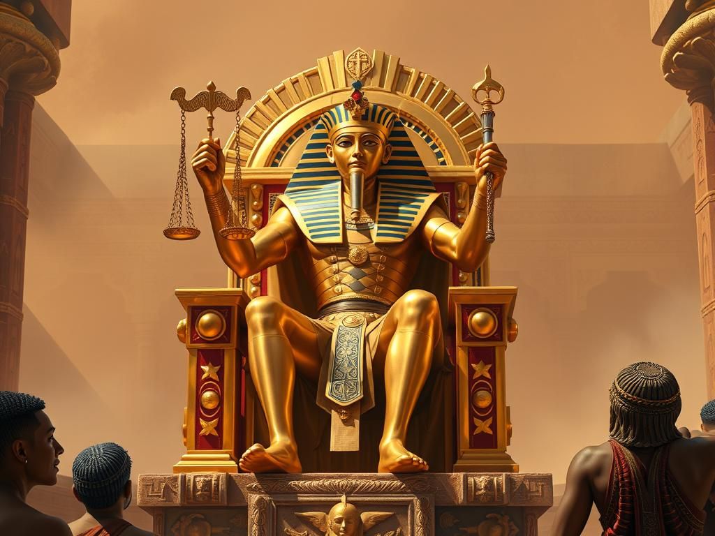 The Pharaoh of Egypt teaches justice to his people.