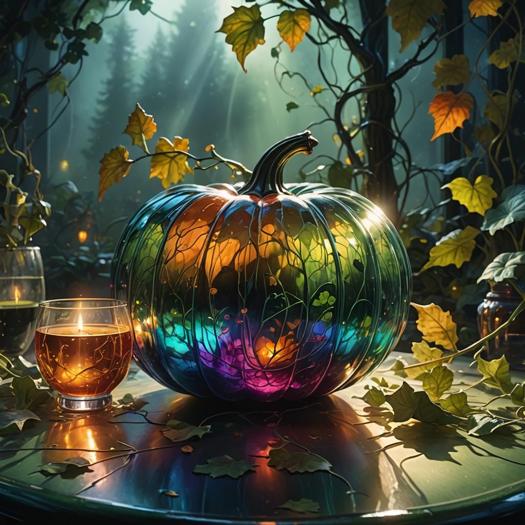 Hyperrealistic Glass Pumpkin Concept Art