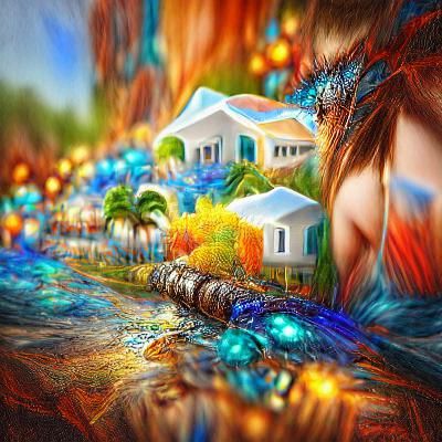 Bahamian Colorful Homes with Turquoise Water