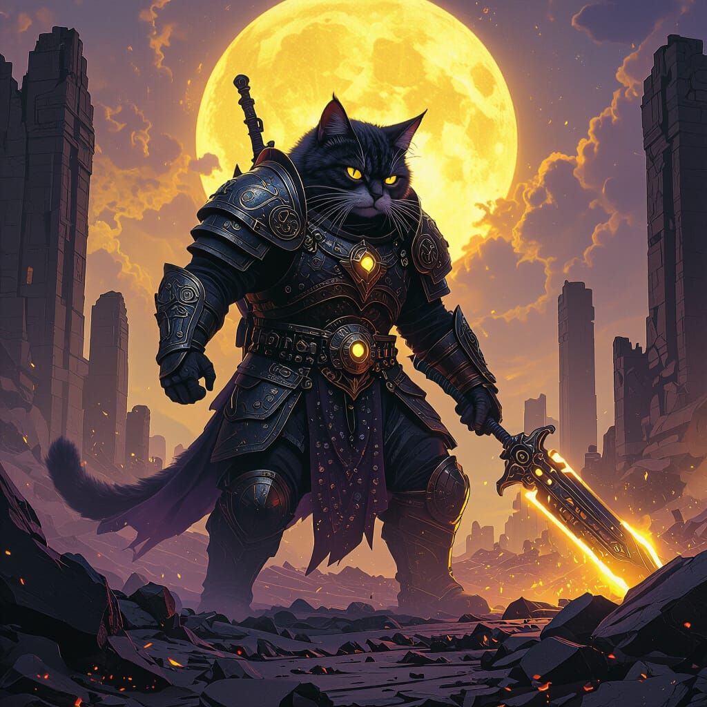 Armored Cat Waging War on Alien Planet