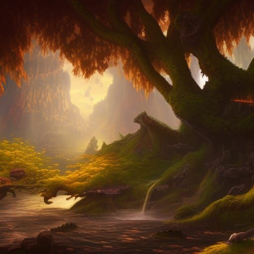 Detailed Skunk Matte Painting in Deep Color