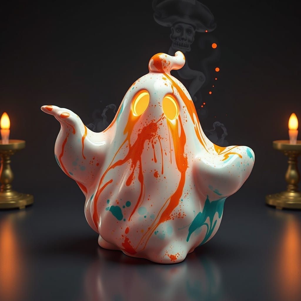 Whimsical Ghost Tureen in Triadic Colors
