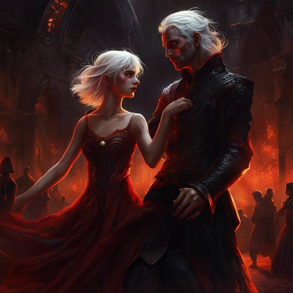 Dance of Dark Warriors in Hyperdetailed Fantasy Art