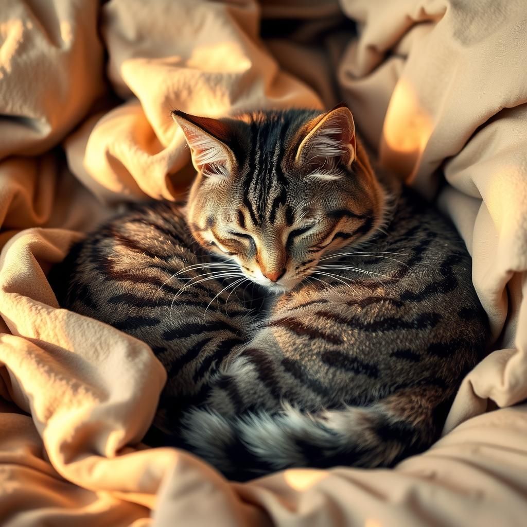 Resting Tabby Cat: Photorealistic Feline Portrait