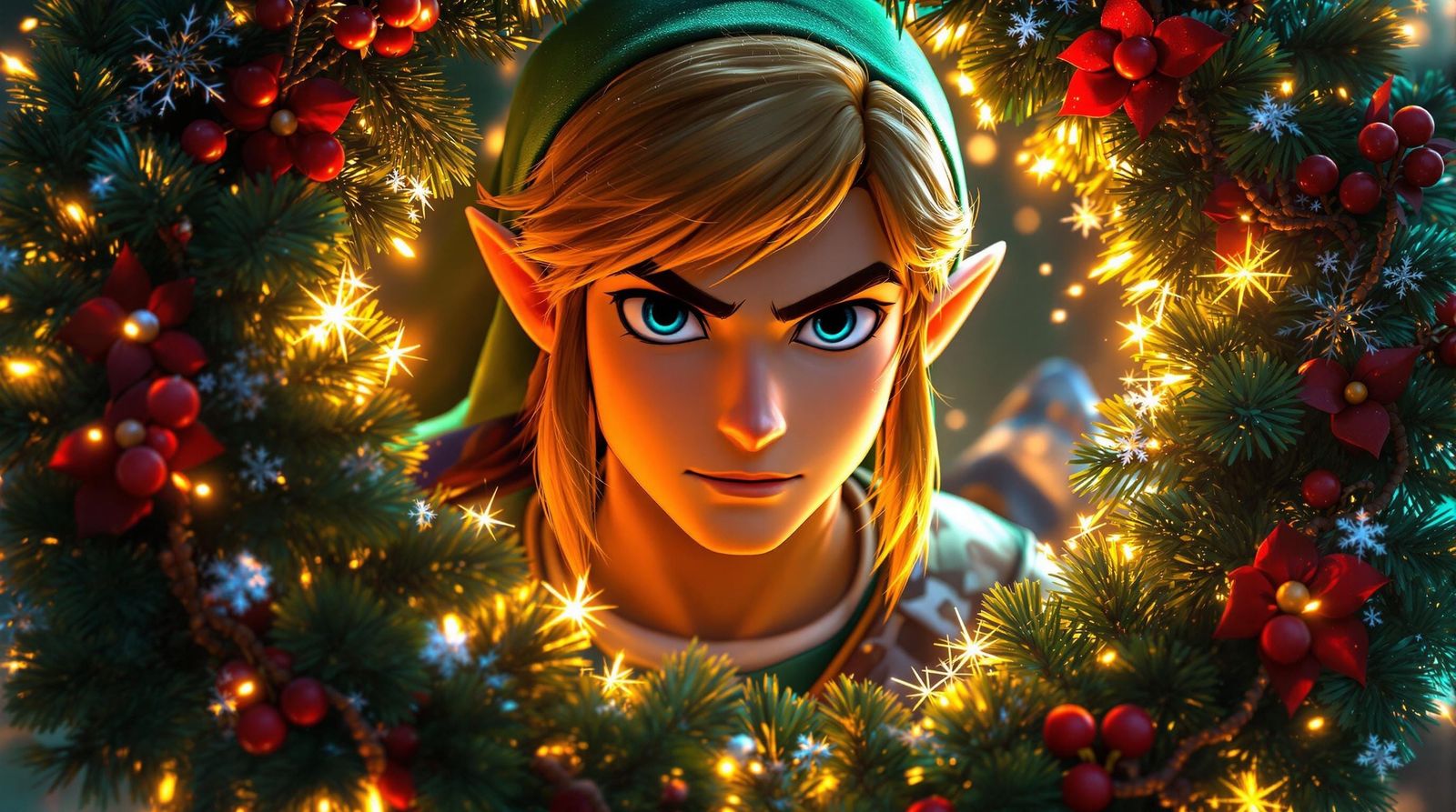 Heroic Link in Vintage Christmas Wreath