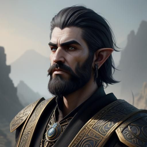 Dwemer Deep Elf Portrait in Steampunk Style