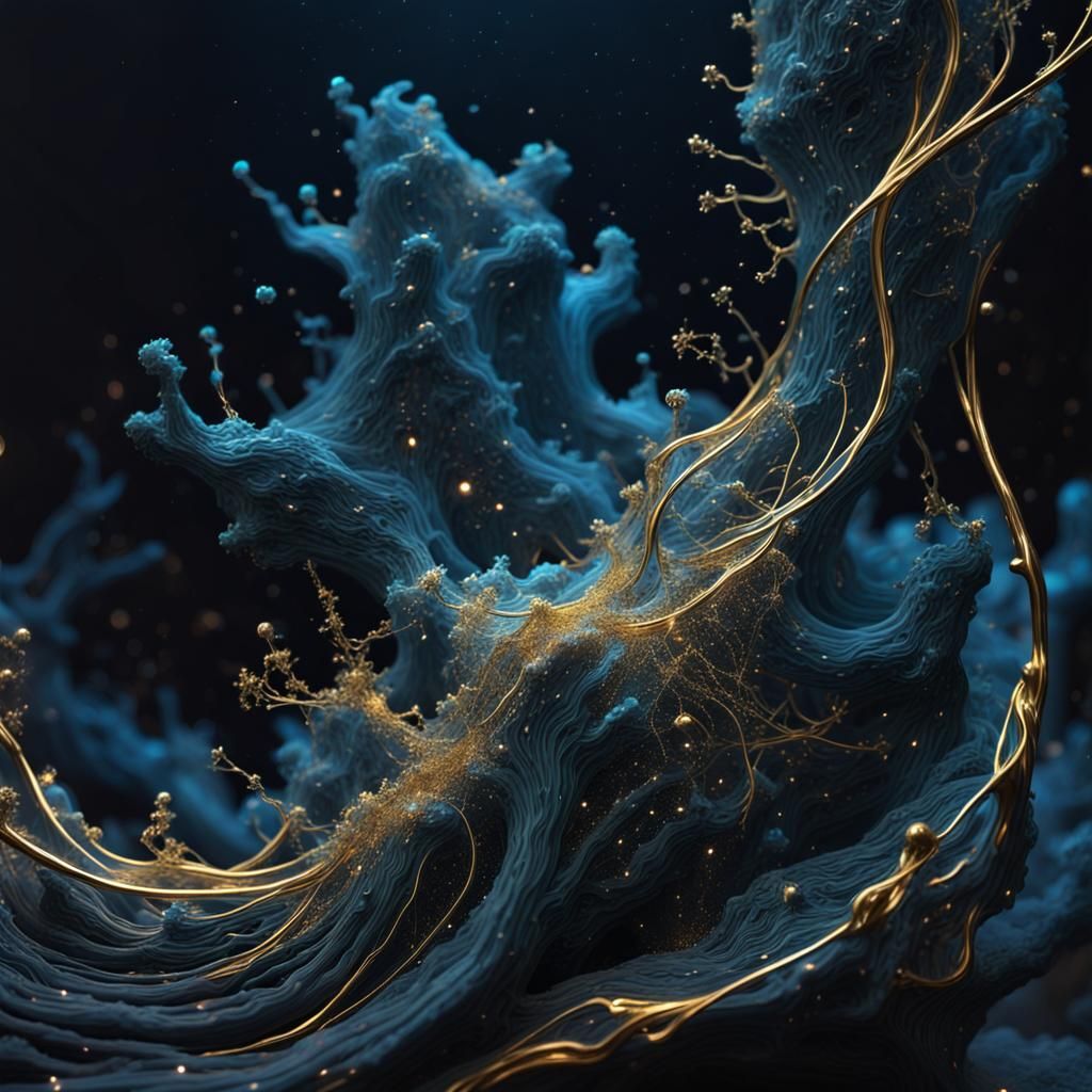 Bioluminescent Amoeba Sculpture of a Night Sky