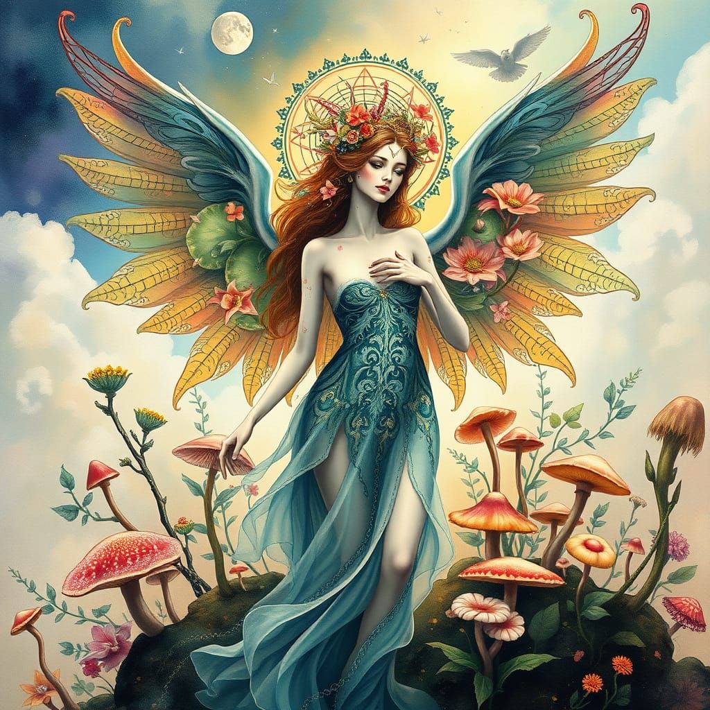 Winged-Flora-Fungi-goddess-Hybrid
Thomas Kinkade, Dali, Leonardo DaVinci, Salvador Dalí, Vangogh, Kandinsky, Tamara de ...