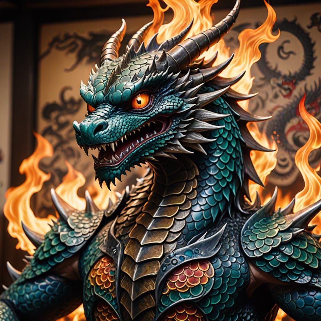 Japanese Tattoo Art Dragons in Studio