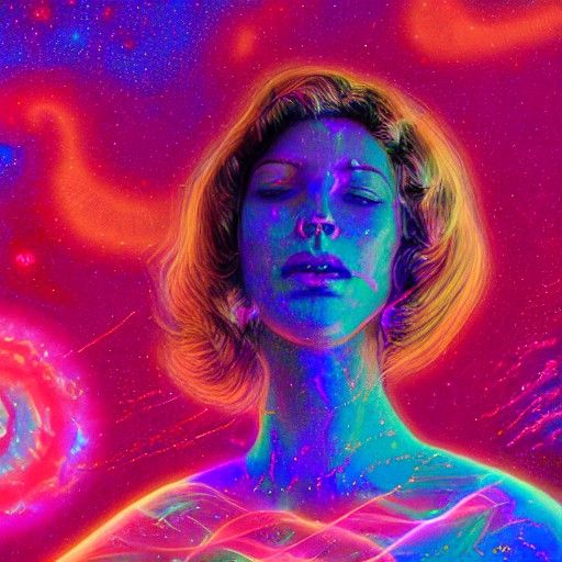 Holographic Cosmic Astral Illustration of Sleep