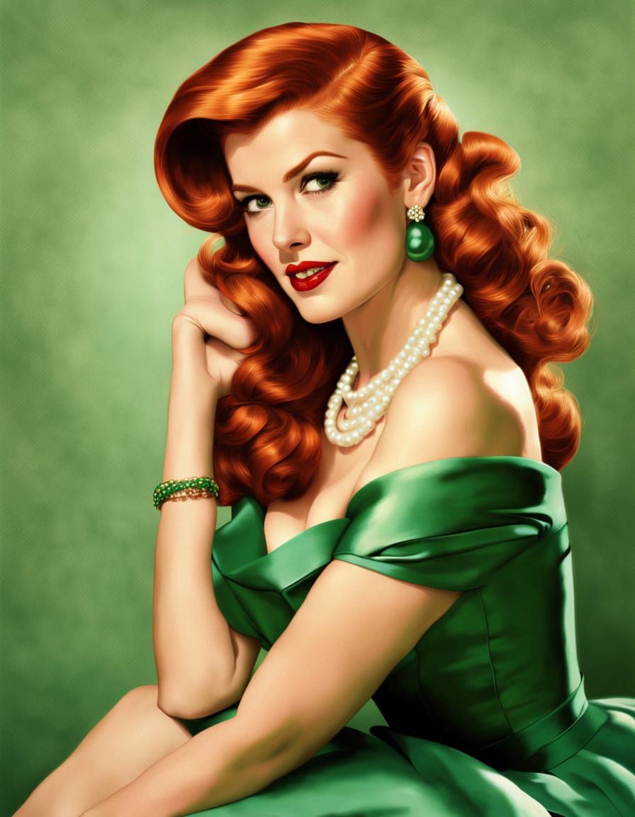 Retro Pin Up Beauty in Gil Elvgren Style