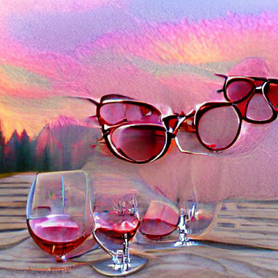 Rose-Tinted Glasses Close-Up Photograph