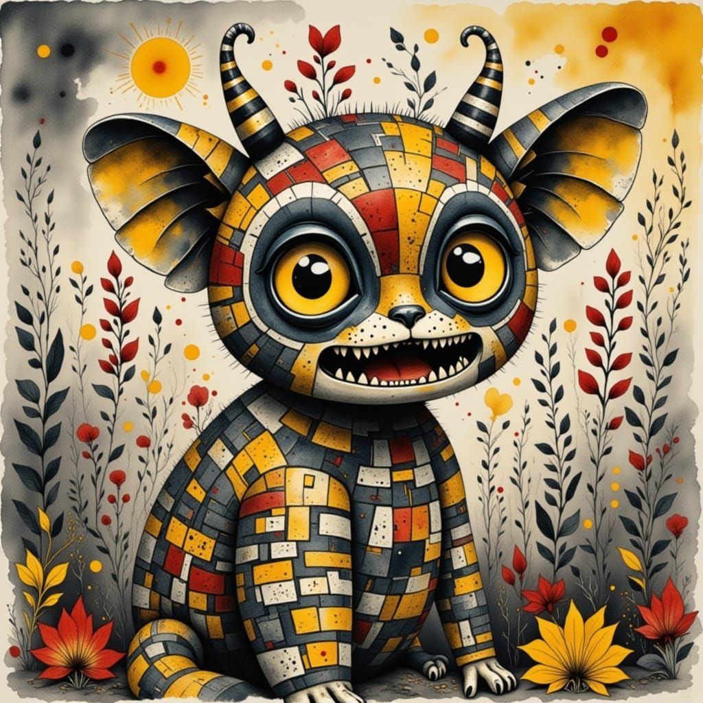 Surreal Dolls in a Dark, Watercolor-Inspired Aesthetic