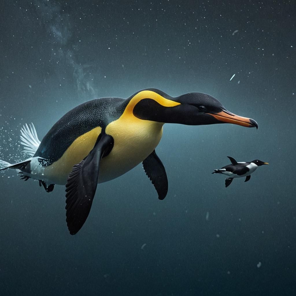 Bioluminescent Alien Creature in Misty Exoplanet Ocean