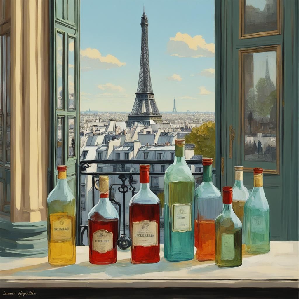Paris in a Bottle: Post-Impressionist Dreamscape