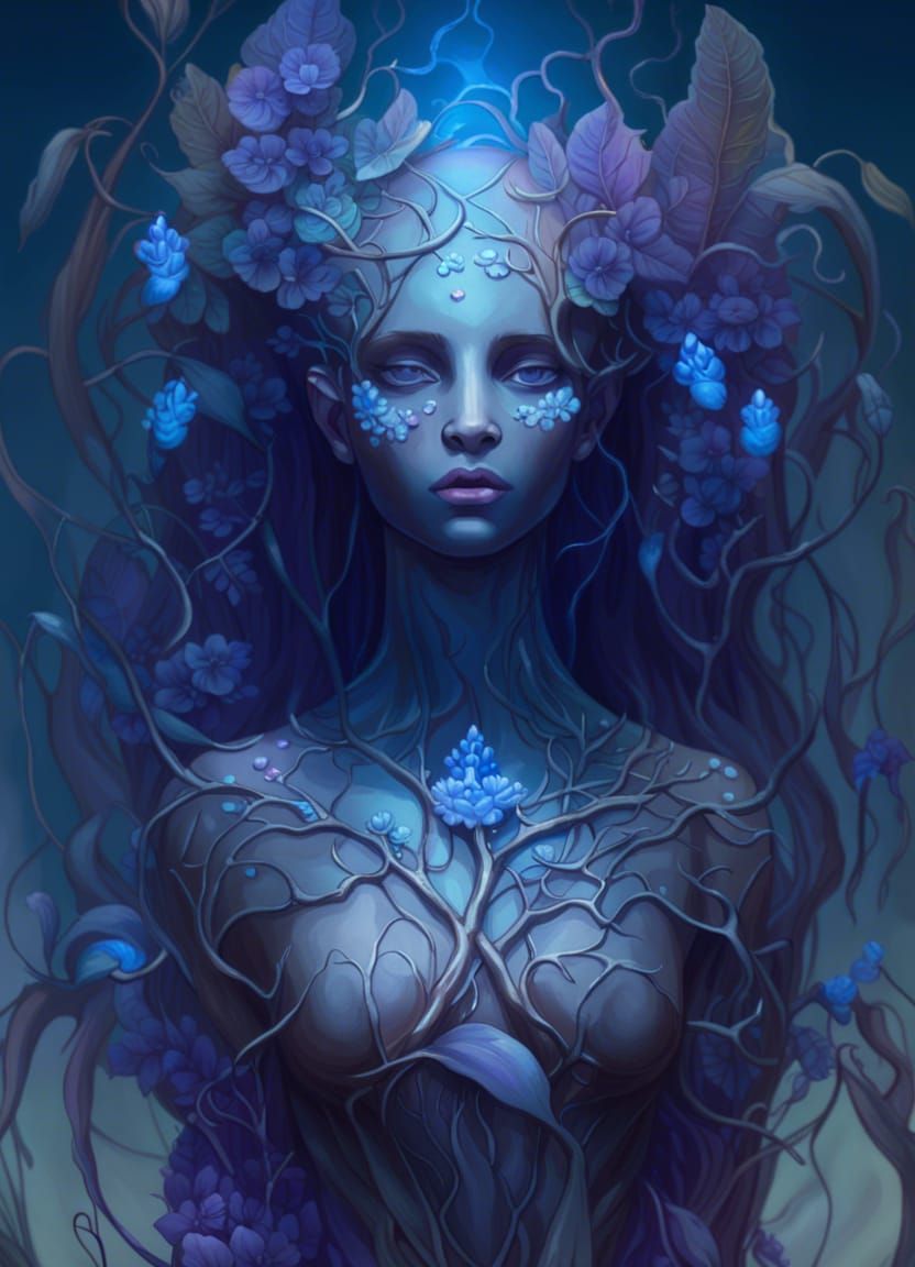 Ethereal Golem Goddess Emerges from Amethyst Depths