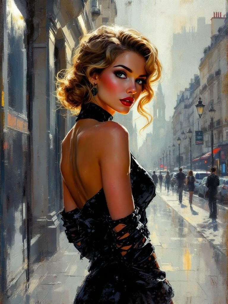 Parisian Figure Study in Encrustique Style