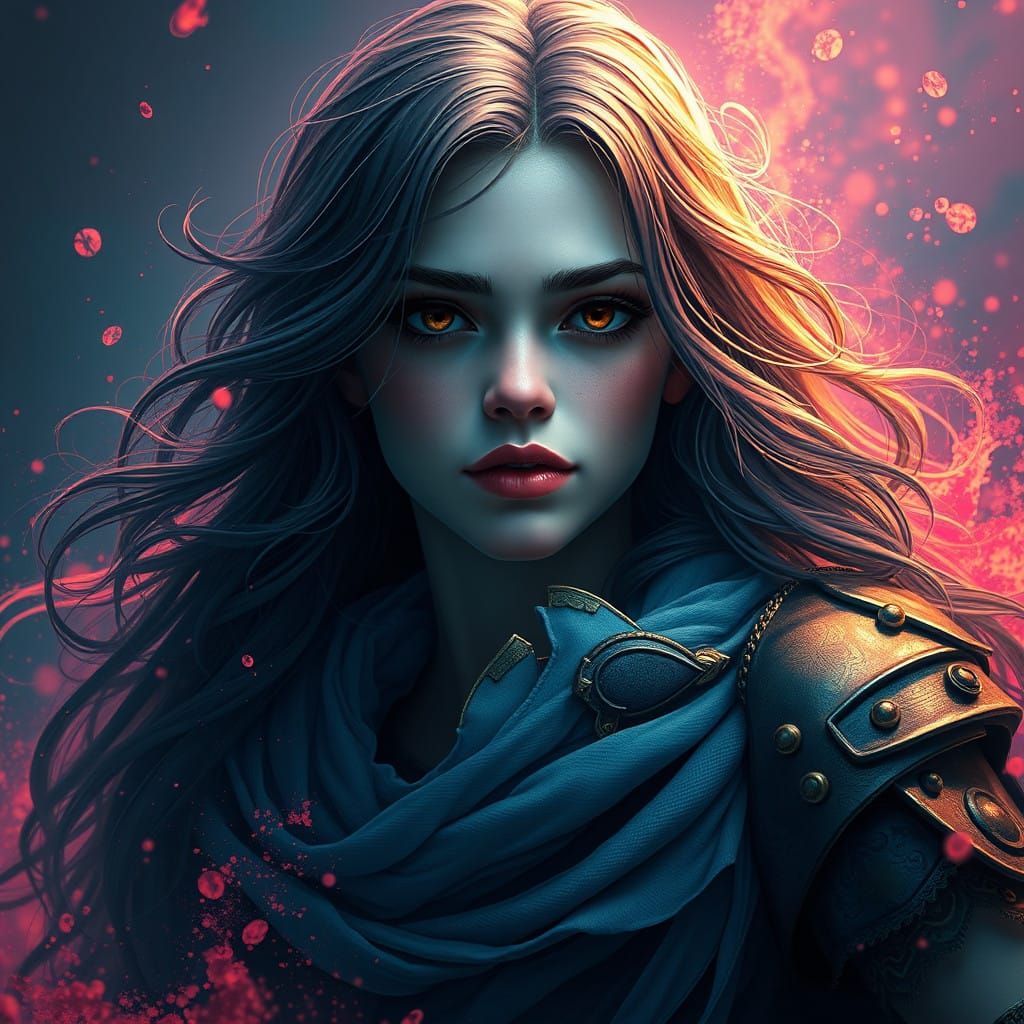 Enchanting Fantasy Goddess in Deep, Vibrant Hues