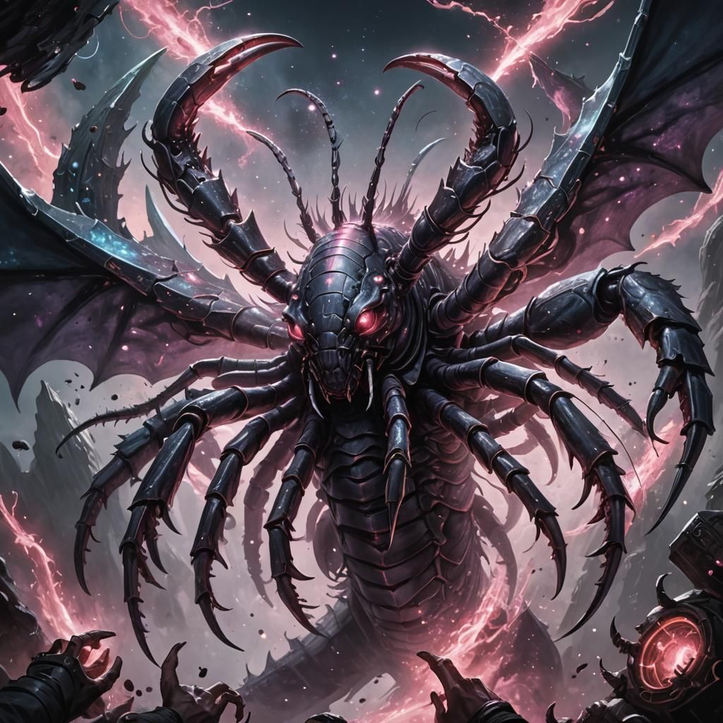 Gray Lobster Summoning in Dark Fantasy Style