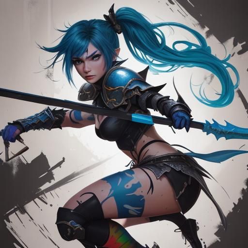 Au Ra Dragoon with Dragon Eye, Graffiti Art Style