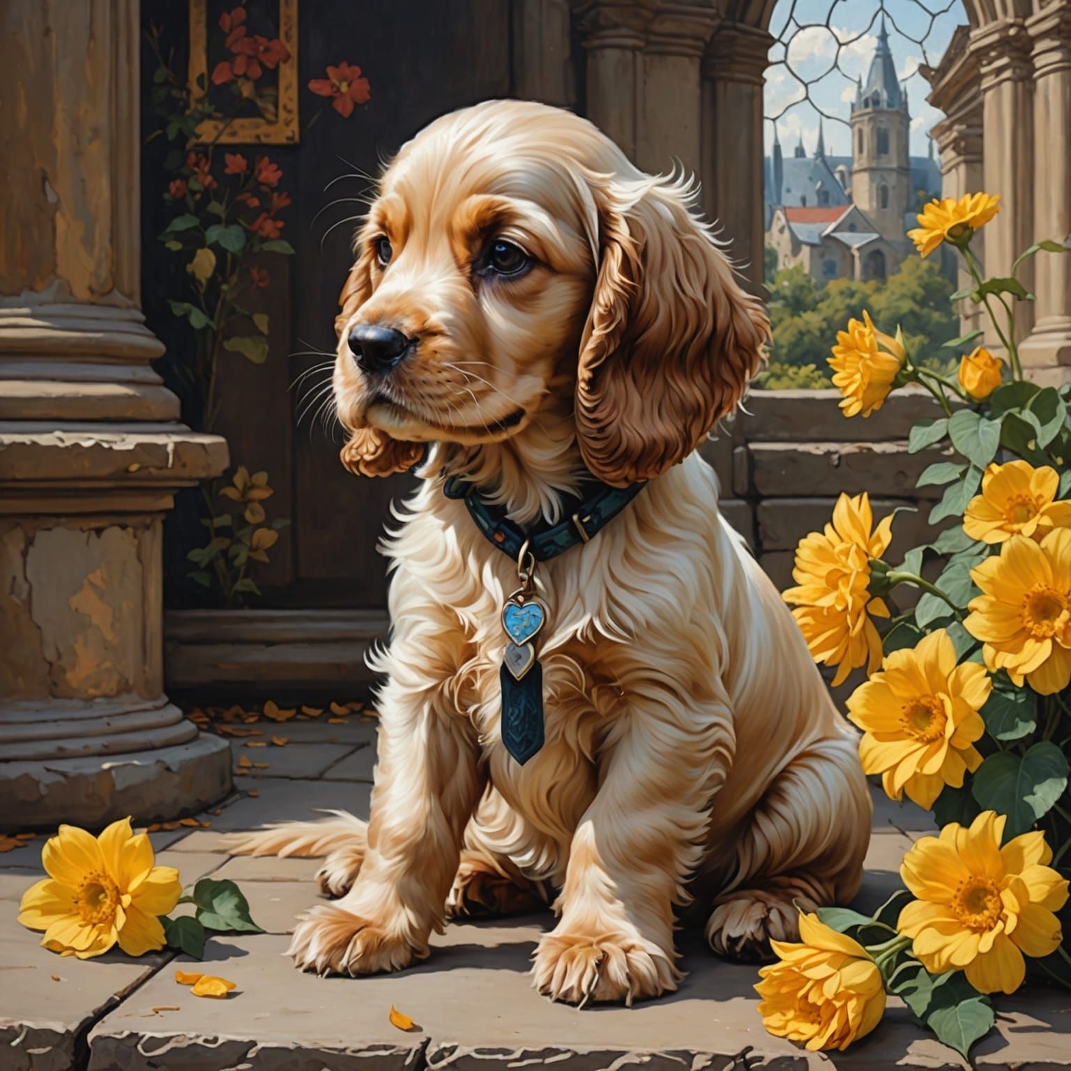 Cocker Spaniel Puppy in Anime Style