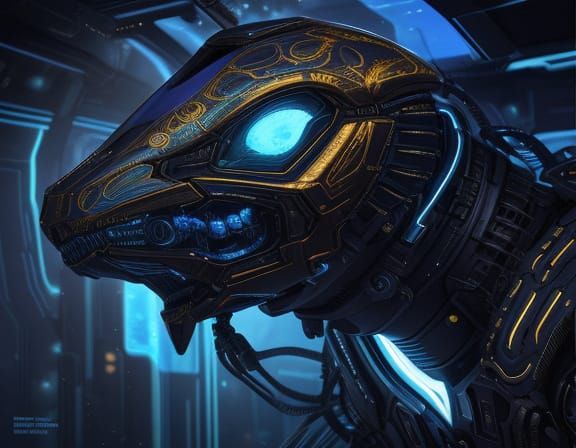 Alien Warrior in Intricate Armor, Vibrant Oil Painting