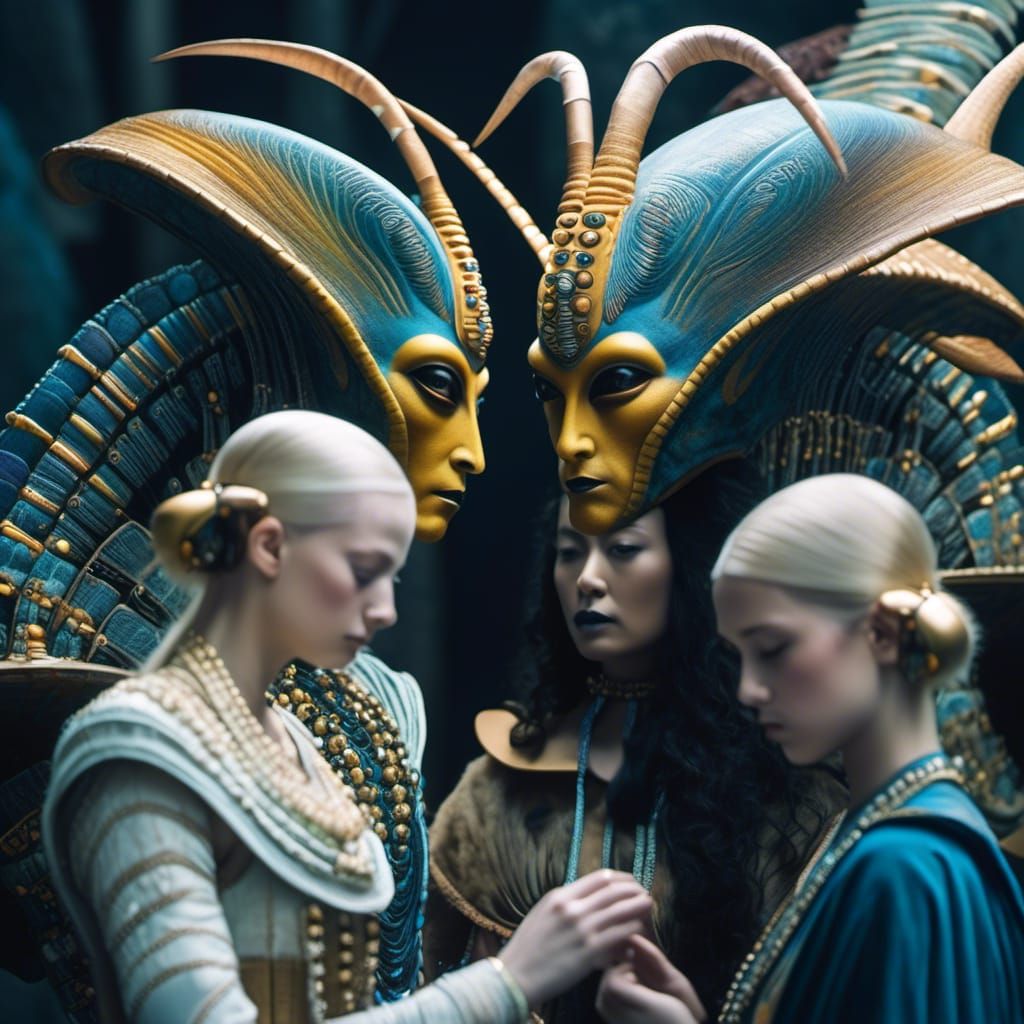 Serene Alien Portrait in Surreal Landscape