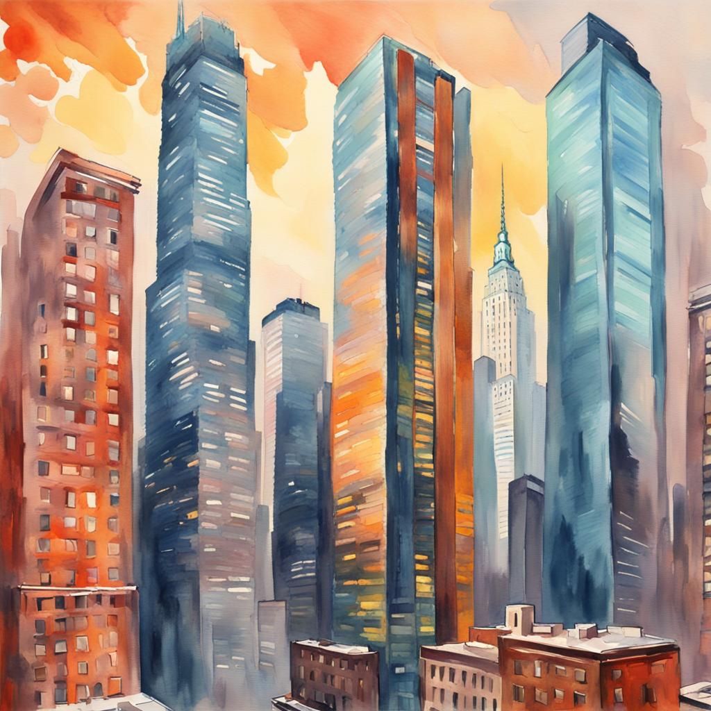 Hypermodern New York: Gouache Impressionist Future