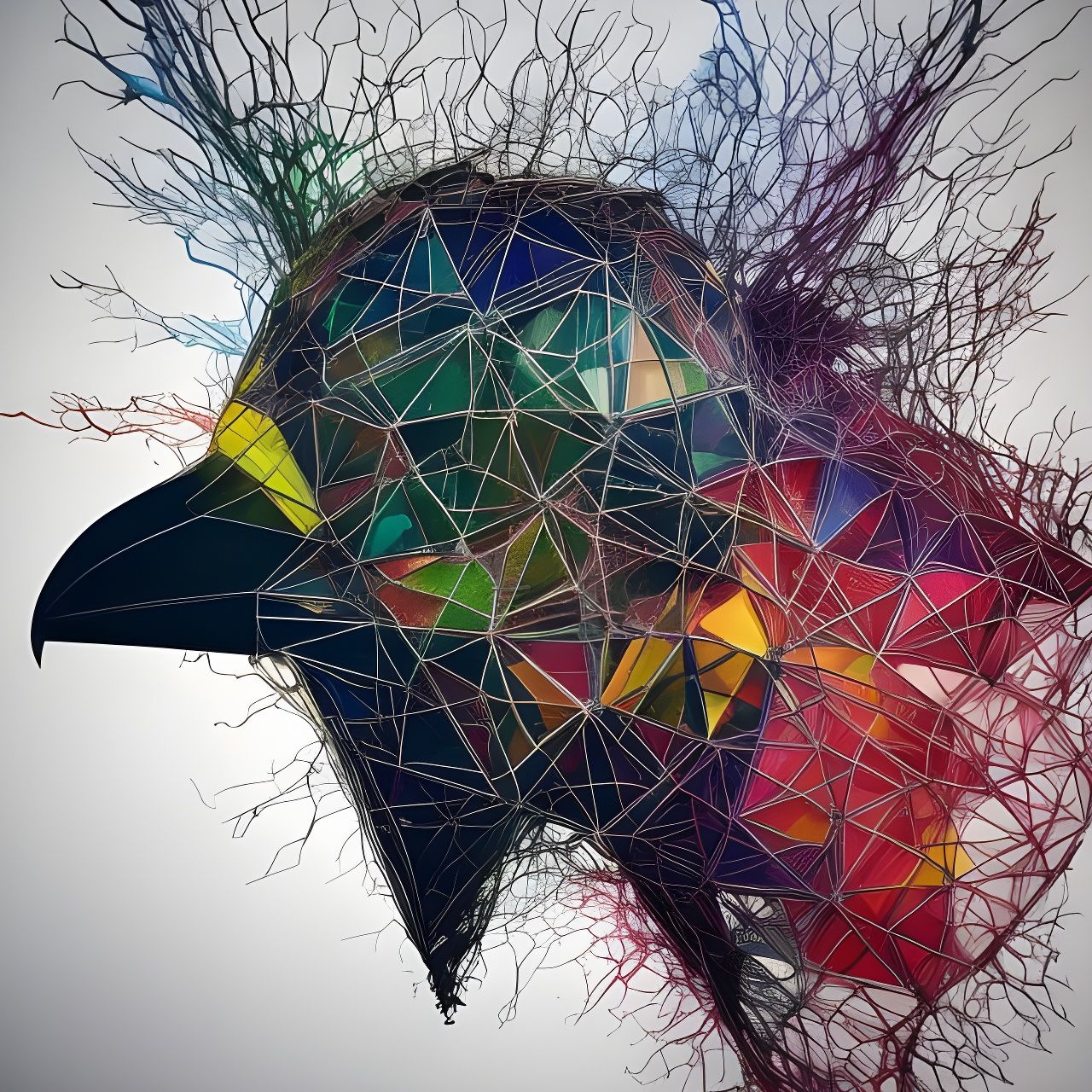 Geometric Heart in a Polygon Style