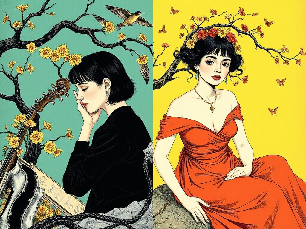 Enchanted Apollonia in Vibrant William Blake Style