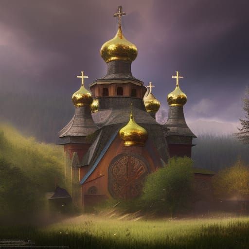A medieval Russian church