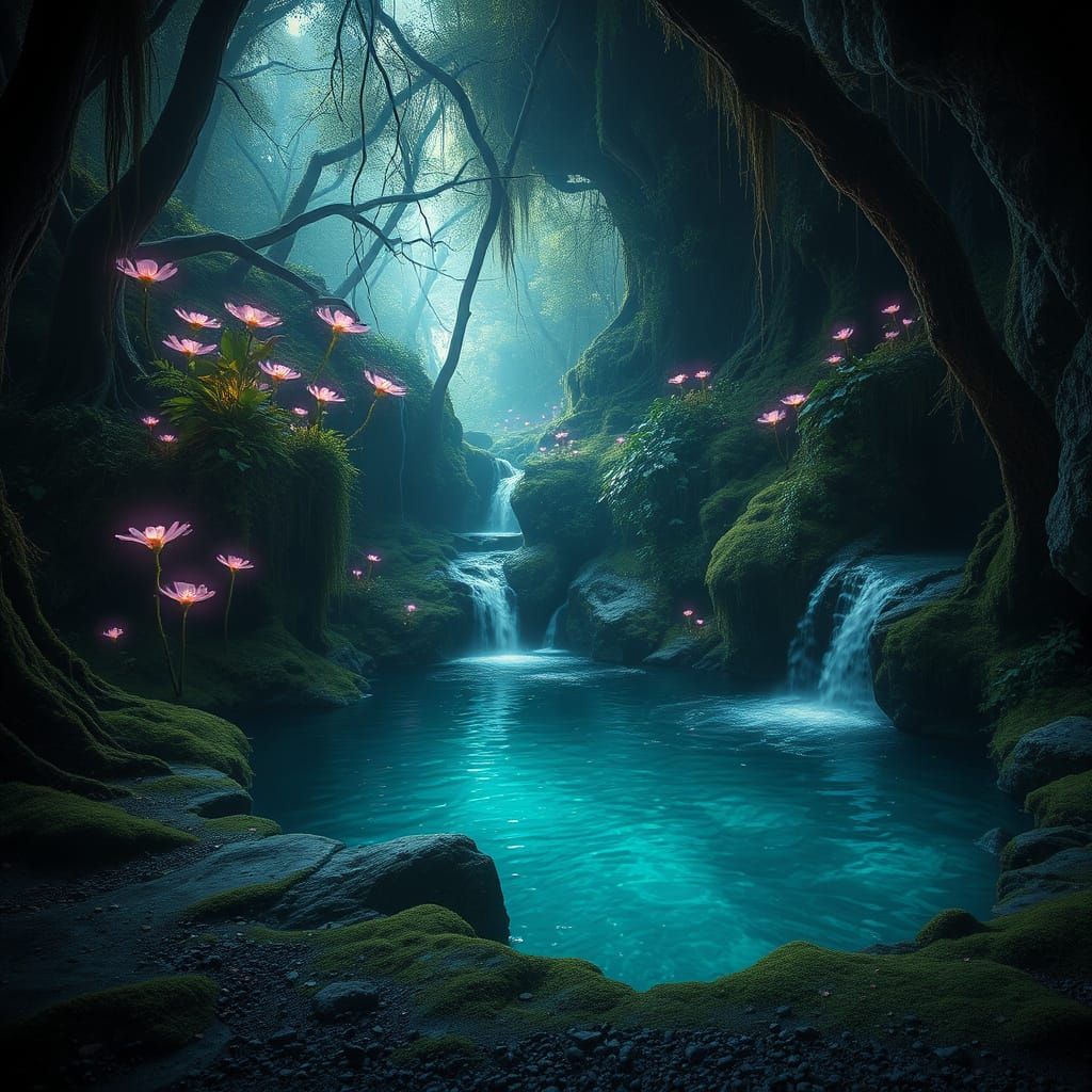 Mystical Grotto Shines with Bioluminescent Beauty