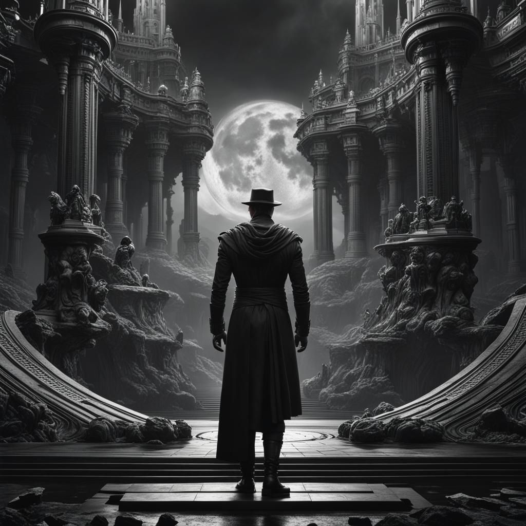 Figure of Darkness Between Good and Evil