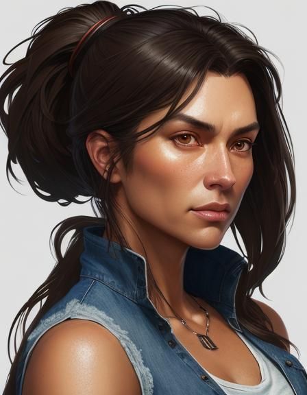 Detailed Portrait of Woman in Cowboy Hat, Hyperrealistic Art