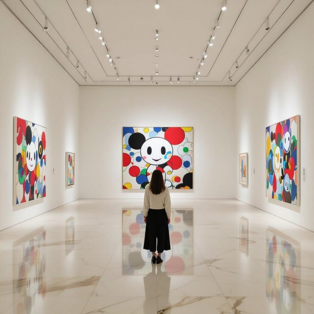 Magical Art Gallery with Central Artwork