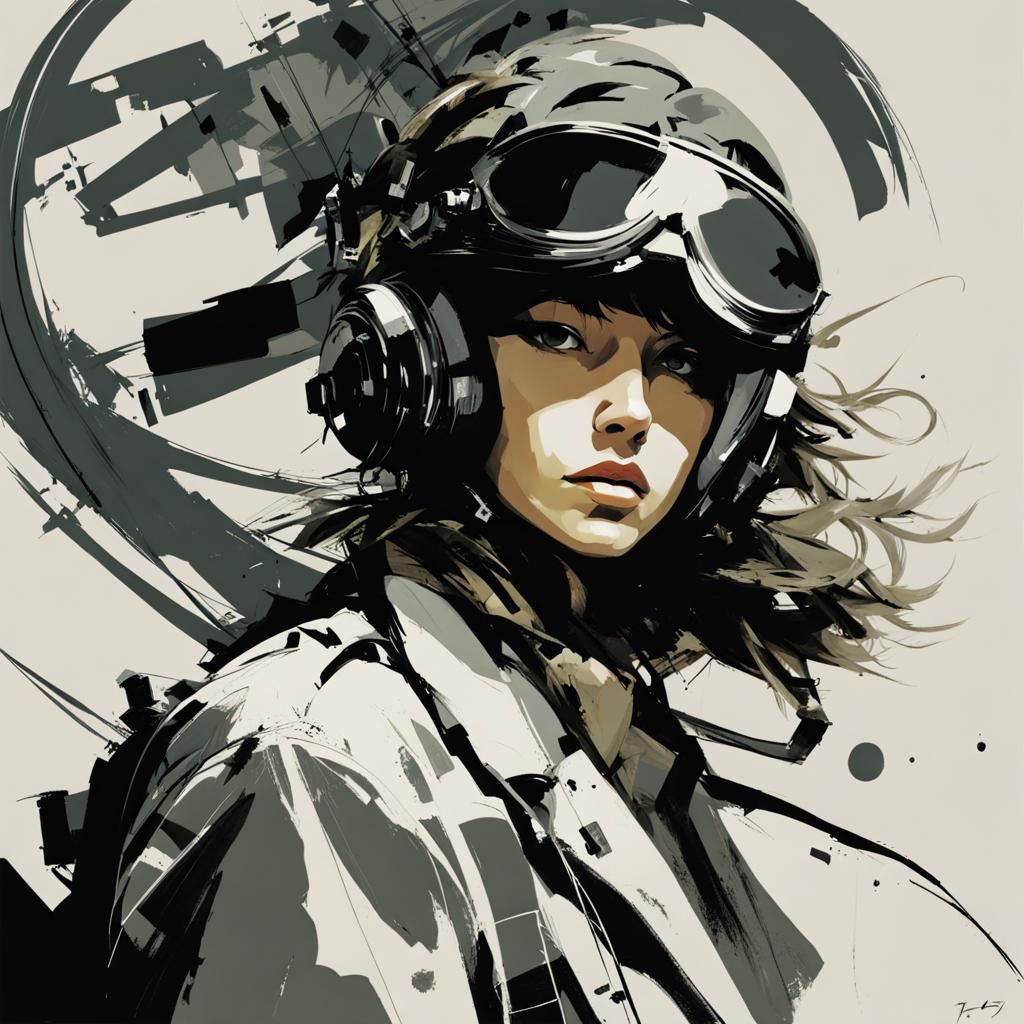 Dynamic Figures in Ink Wash Style