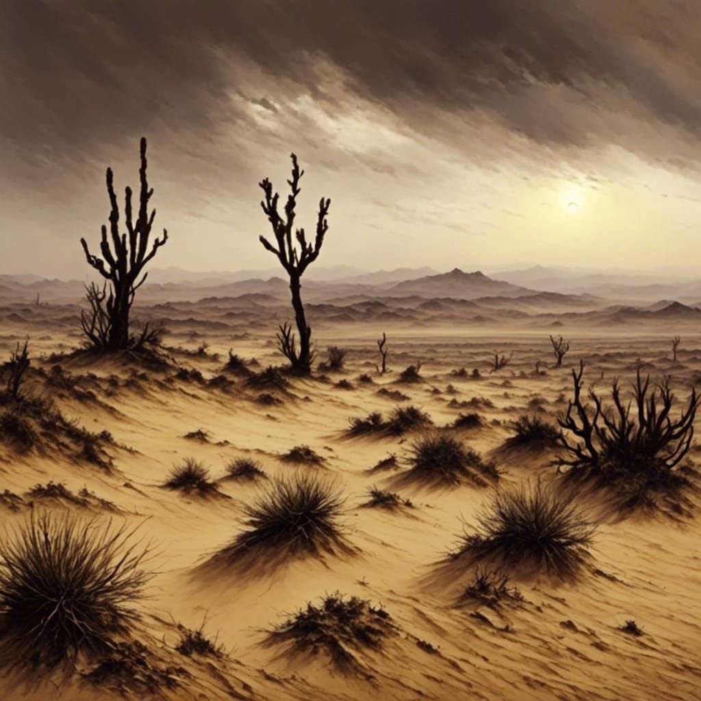 Desert Scene: Walking in the Sand