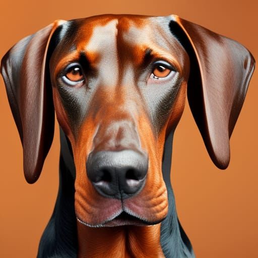 Striking Doberman Portrait in Professional Studio Lighting