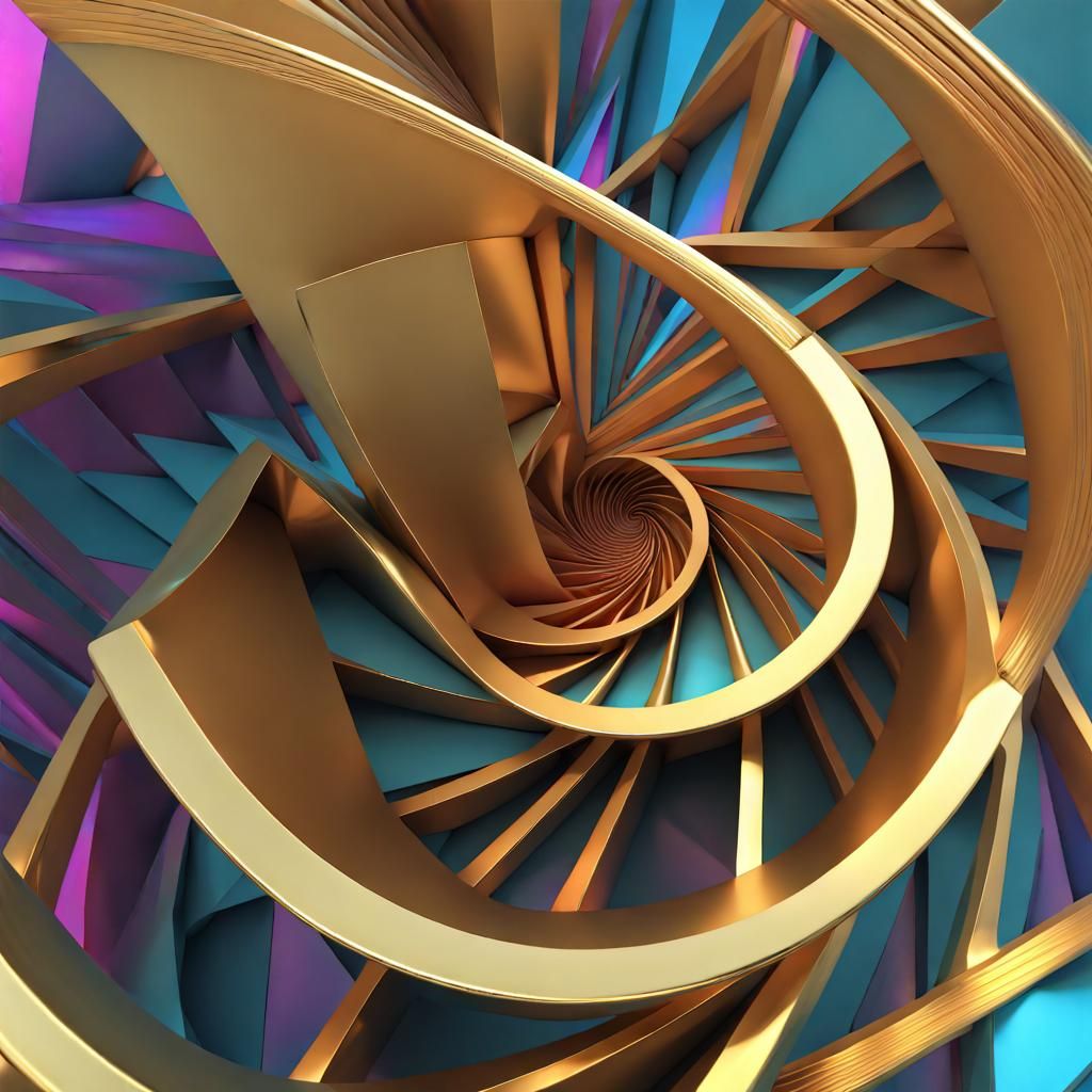 Colorful 3D Visualization of Golden Ratio