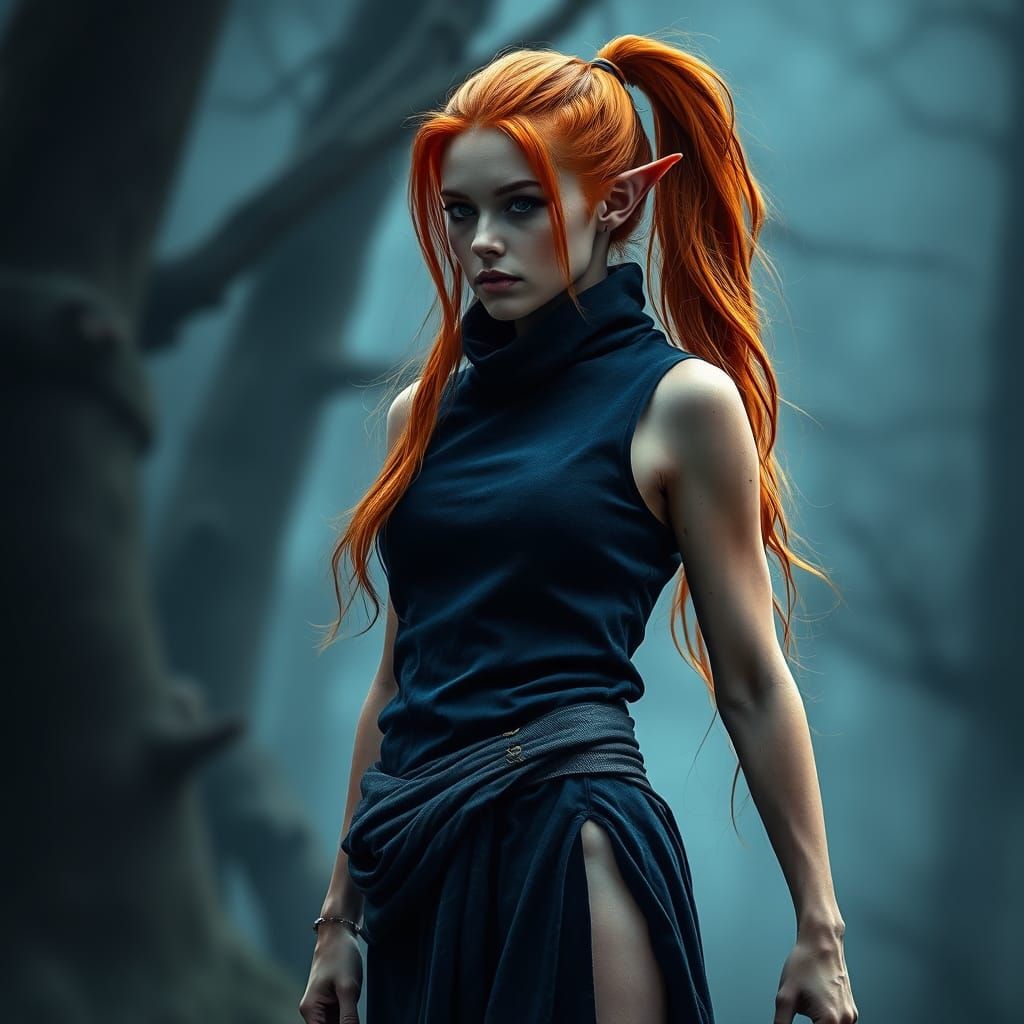 Ethereal Elf Druid in Moody Atmosphere