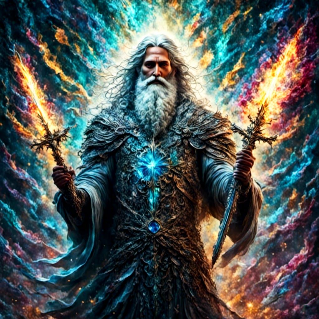 Jesus Christ Portrait in Iridescent Armor