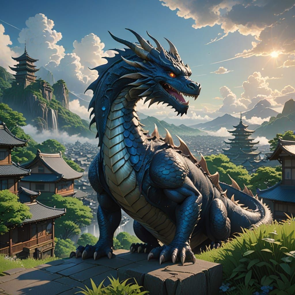 Majestic Dragon in Mystical Realm