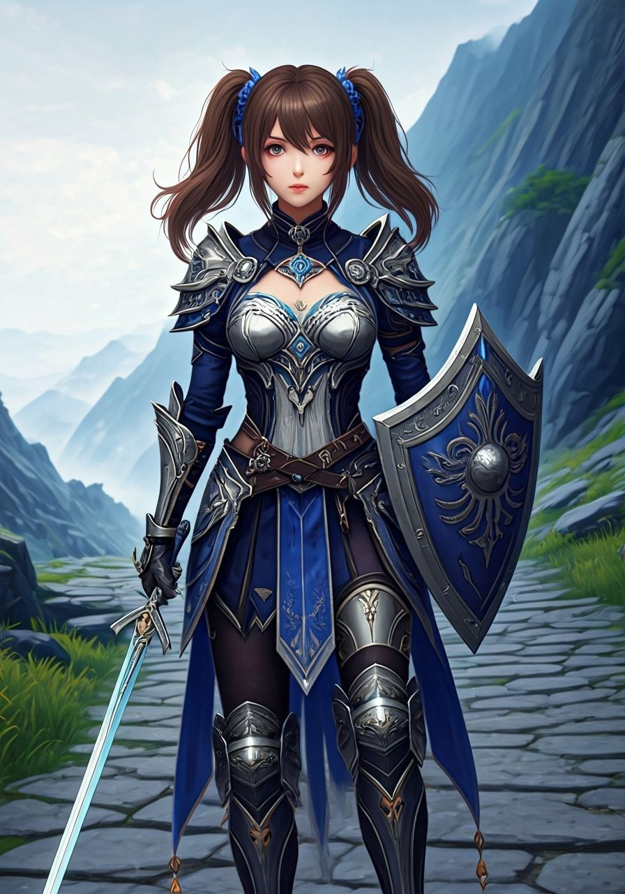 Fantasy Warrior in 3D Anime Style