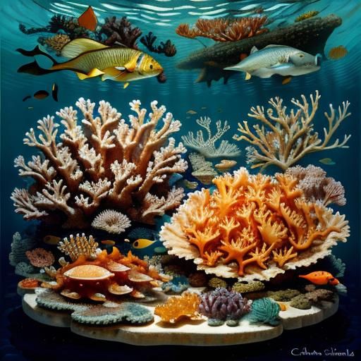 Mousefish Nibbling Cheese Corals: Baroque Expressionism